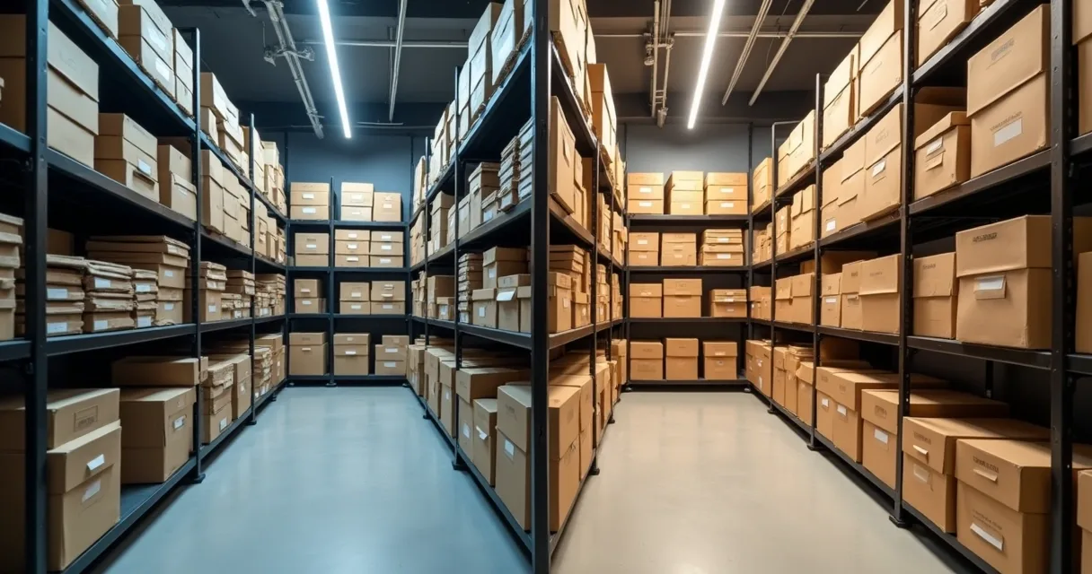 Comparação de sala antes lotada de arquivos e depois organizada e espaçosa 