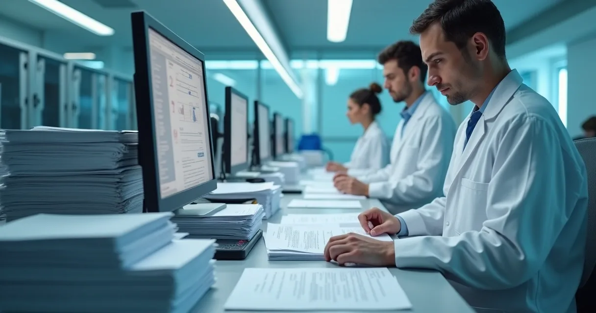 Digitalização de documentos médicos em hospital 